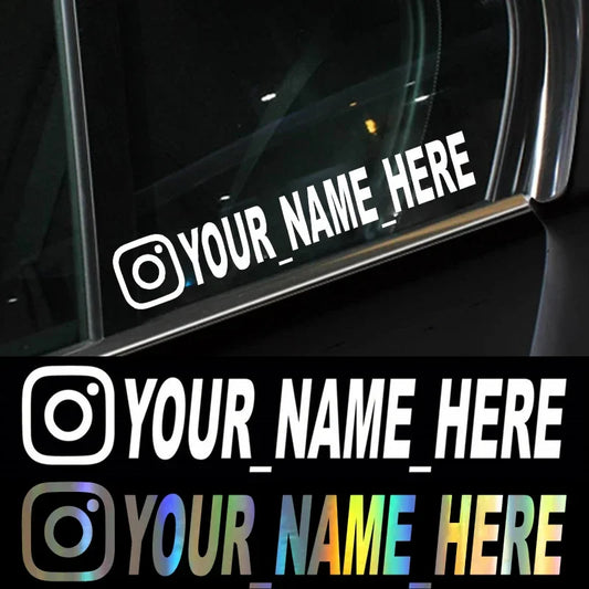 Car Sticker User Name Custom Personalized Instagram Vinyl Decals Motorcycle for Instagram FACEBOOK Customization needs remarks